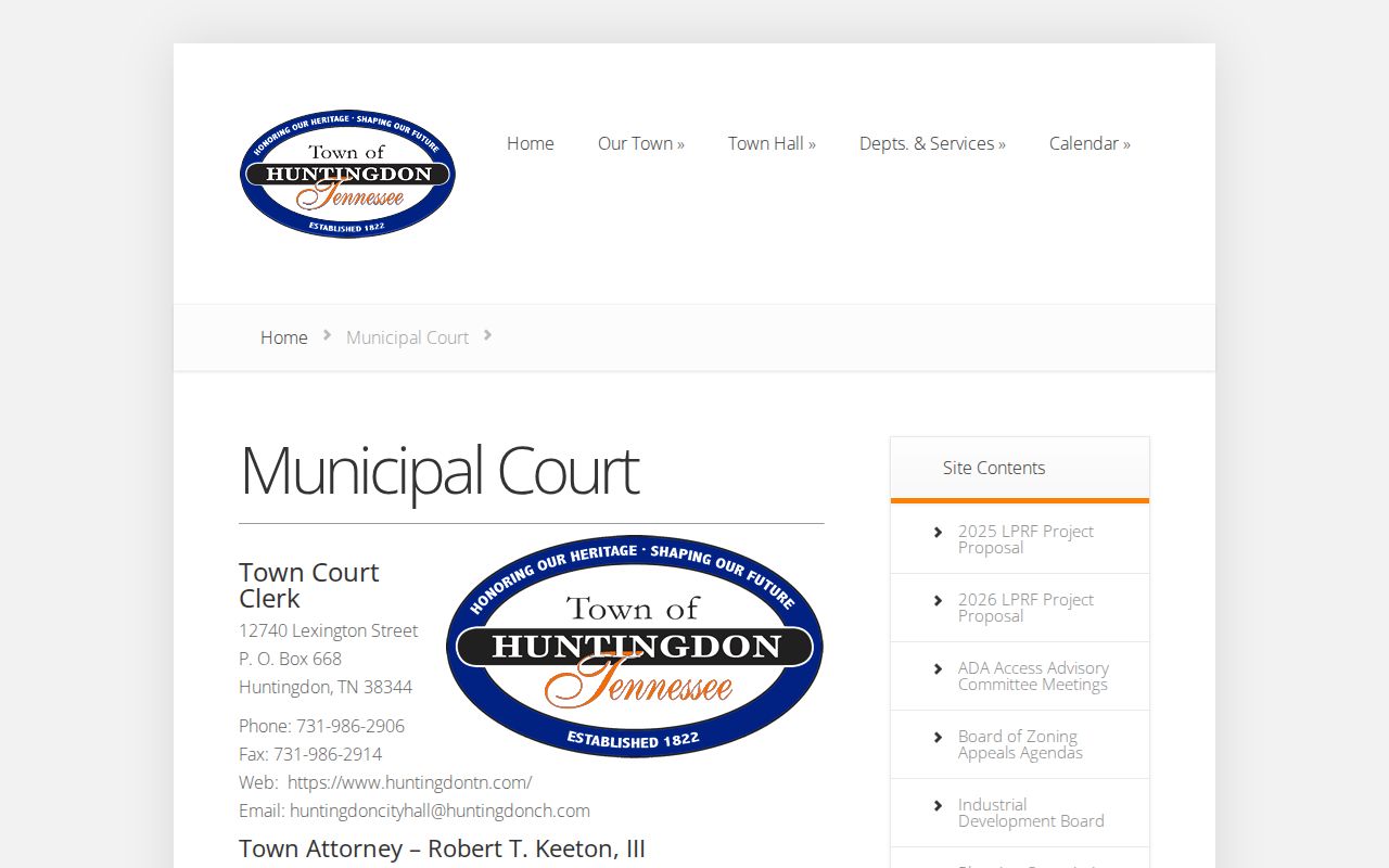 Huntingdon court docket municipal court details