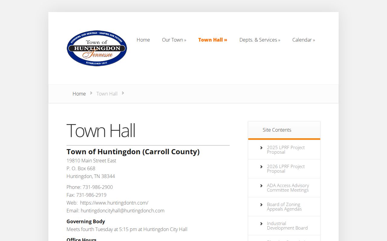 Huntingdon court records town hall contacts