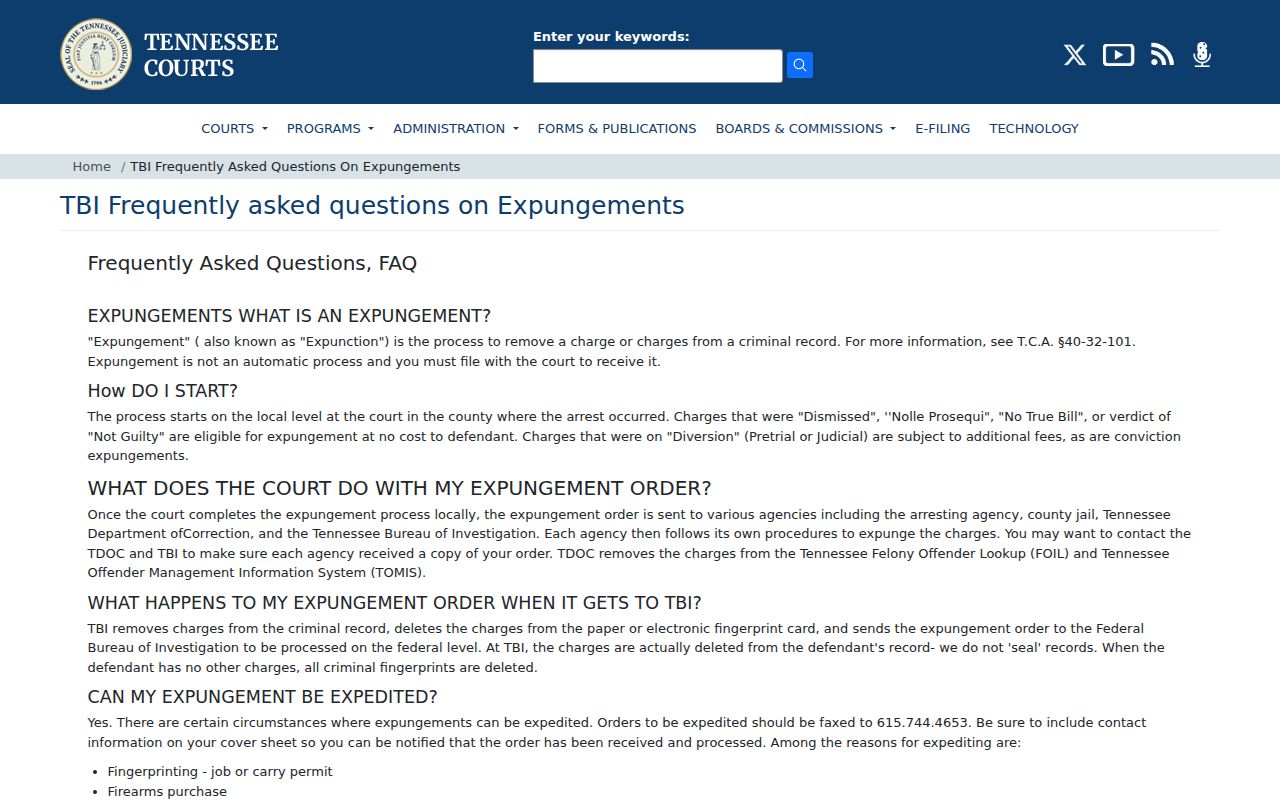 Carroll County traffic court record expungement guidance